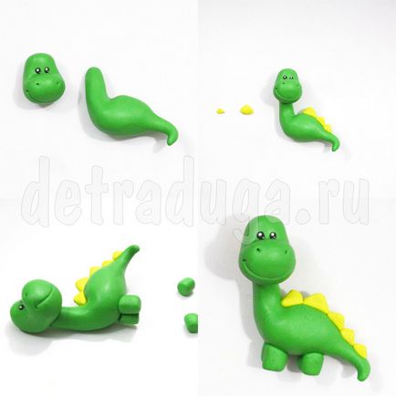 Cum se formează un dinozaur simplu cu un copil din plasticină