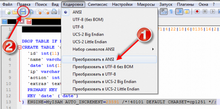 Conversia unei baze de date de la utf-8 la windows-1251 - motorul datalife (dle)