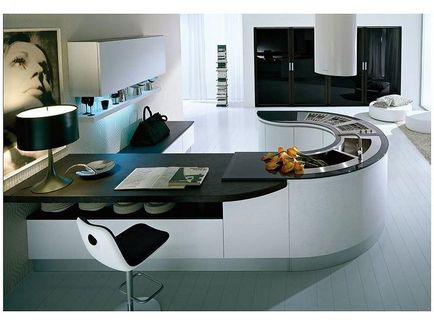 Кухонний острів дизайн, розміри і планування в маленькій кухні, сучасний інтер'єр, фотогалерея