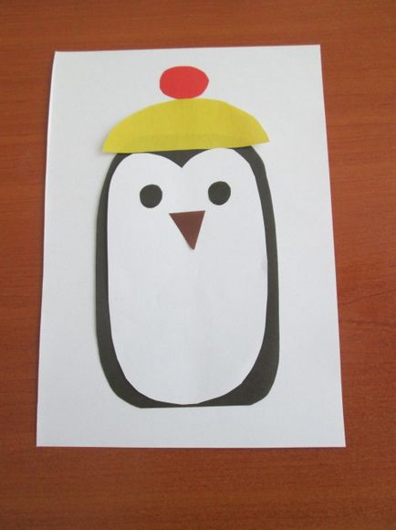 Майстер-клас аплікація з кольорового паперу «пінгвін»