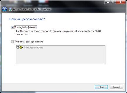 Configurarea serverului vpn în Windows 7, ferestre pentru administratorii de sistem