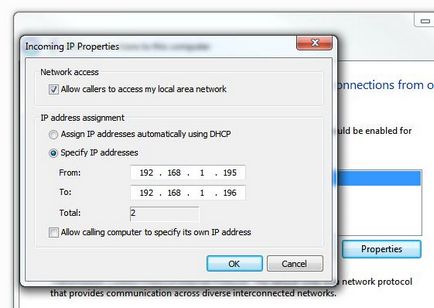 Configurarea serverului vpn în Windows 7, ferestre pentru administratorii de sistem