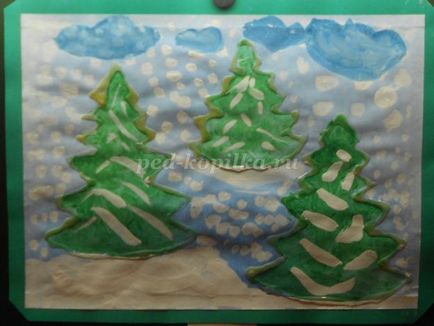 Нетрадиційне малювання в дитячому садку в техніці клейової вітраж на тему зима