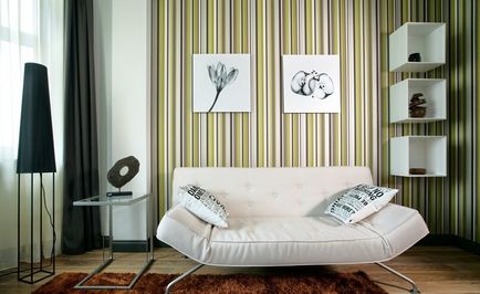 Striped tapet (50 fotografii) dungi pentru pereți în interior, mobilier de bucatarie, combinație și