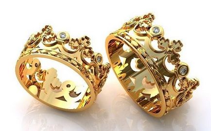 Jegygyűrű alakú koronát egy esküvő - fotó