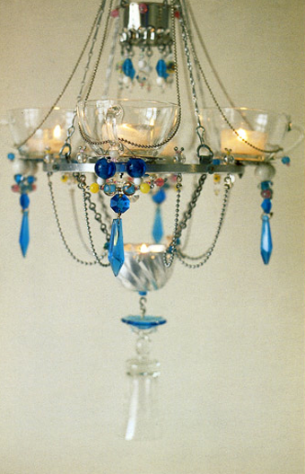 Lanternă originală de candelabre din cupe cu mâinile proprii