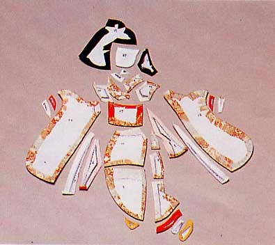 Panou cu păpuși japoneze în tehnica de patchwork fără ac