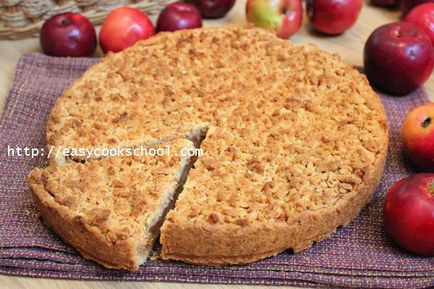Пісочний пиріг з яблуками рецепт з фото крок за кроком в духовці, легкі рецепти