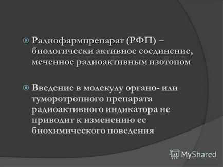 Prezentarea pe tema diagnosticării radioizotopilor (diagnosticarea radionuclizilor) este o metodă modernă