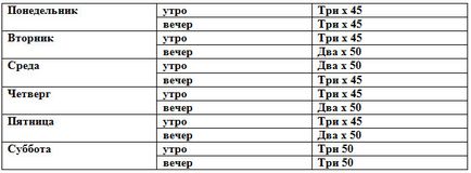 Program de push-up-uri de la schema podelei, sistem, tipuri, complex (tabel)