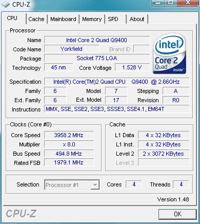 Overclockarea a cinci procesoare intel core 2 quad q9400