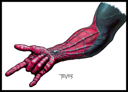 Készíts egy web Spider-Man a kezét