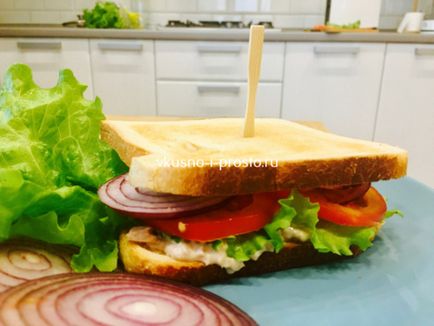 Sandwich cu ton - rețetă și conținut caloric