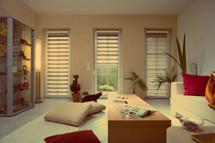 Függöny az ablakok keskeny a belső lakossági és nem lakáscélú helyiségek - art belső