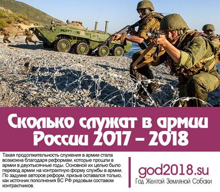 Скільки служать в армії Росії 2017 - 2018 за призовом