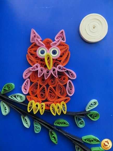 Bagoly Quilling mesterkurzus a kezüket a képeslapot, fényképet diagram kezdőknek