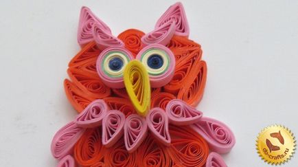 Owl quilling master class cu mâinile pe carte poștală, diagrama foto pentru începători