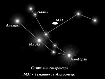 Сузір'я чагарник, туманність Андромеди