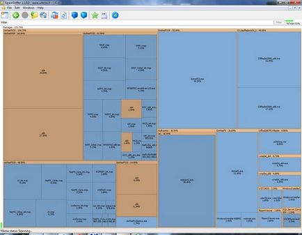 Spacesniffer покаже колко файлове и папки, които заемат място на диска
