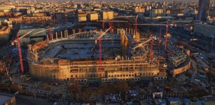 Stadionul Dinamo în 2018, reconstrucție, fotografie de construcție