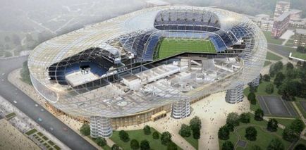 Stadionul Dinamo în 2018, reconstrucție, fotografie de construcție