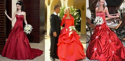 Булчински букет за червена сватбена рокля, булки къща