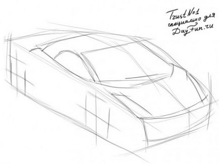 уроци по живопис - как да се направи Lamborghini етапи молив