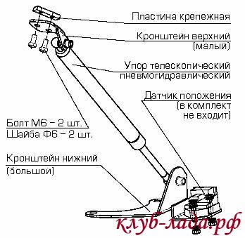 Установка газового упору капота калини (Техномастер)