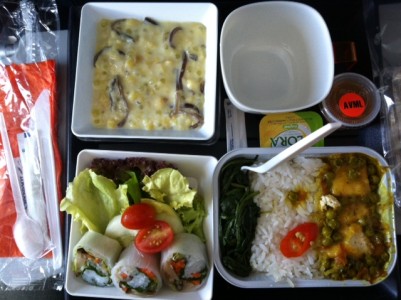 Alimente vegetariene în avioane