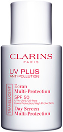 Захисний флюїд-екран для обличчя uv plus anti-pollution spf 50 від clarins - новинки - Або де Боте -