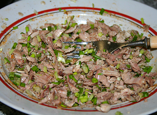 Carne de pui cu carne de pui si ceapa verde