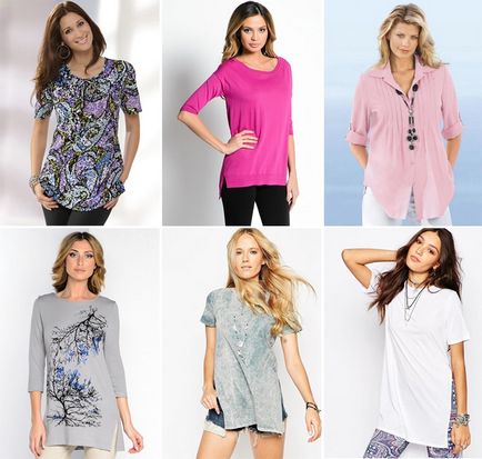 Жіночі футболки туніки фото стильних моделей, фасони для повних і вагітних