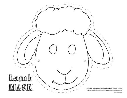 4 Паперові маски вівці, барана які просто зробити своїми руками, ідеї карнавальних костюмів,