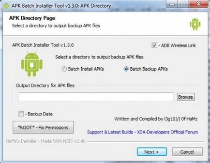 Apk batch installer tool резервне копіювання і відновлення з використанням wifi і пк