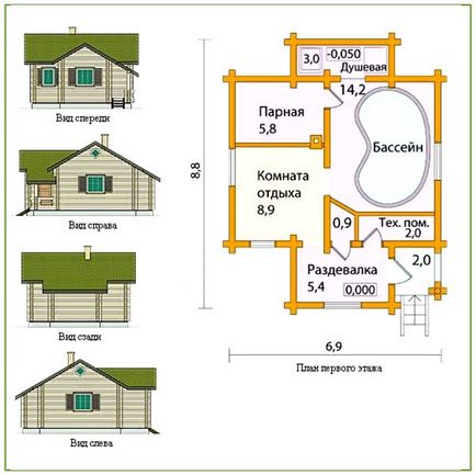 Baie cu piscină mai multe opțiuni de design și nuanțe de construcție