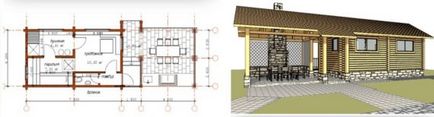 Baie cu bucătărie și terasă de vară - proiecte și prezentare generală