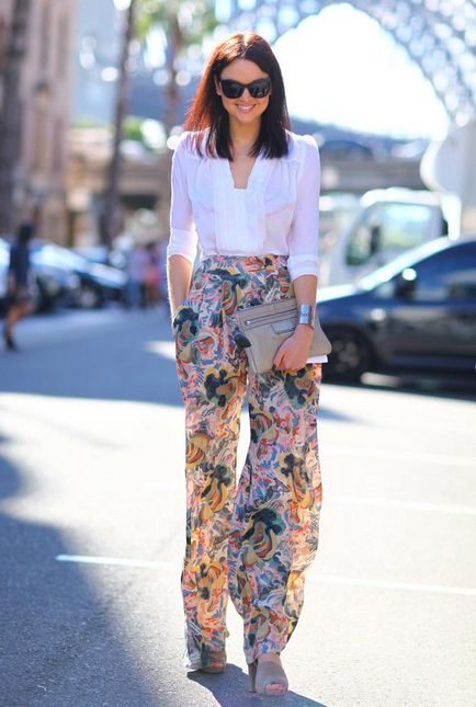 Штани з принтом жіночі, з квітковим, камуфляжним, геометричним і леопардовим, з чим носити