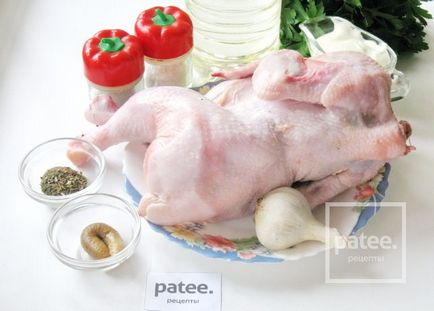 Puiul în cuptor - un tabac de tutun - rețetă cu fotografii - patee