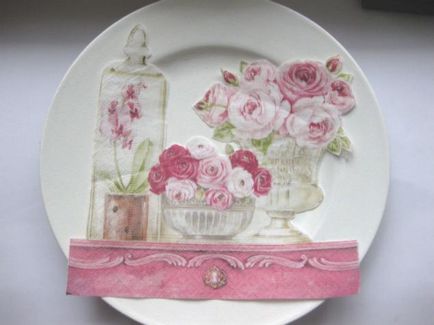 Декупаж порцелянової тарілки «троянди Провансу» - ярмарок майстрів - ручна робота, handmade