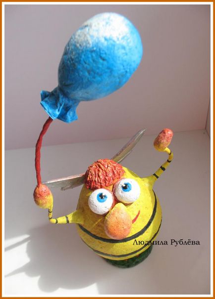 Робимо позитивну іграшку Пчелкин з пап'є-маше - ярмарок майстрів - ручна робота, handmade