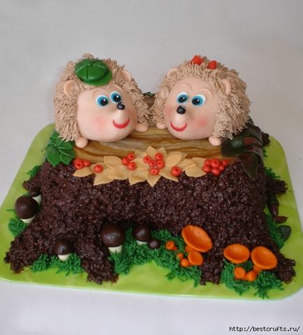 Дитячий тортик їжачки в лісі