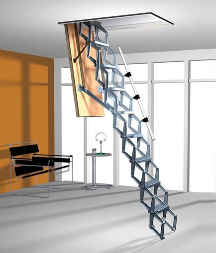Proiectarea și dimensiunile scărilor la mansardă într-o casă privată-fotografie, mansardă în afara și în interior