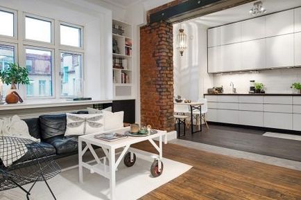 Design stúdió apartman 20 négyzetméter (105 fotó) konyha-nappali, szoba elrendezése