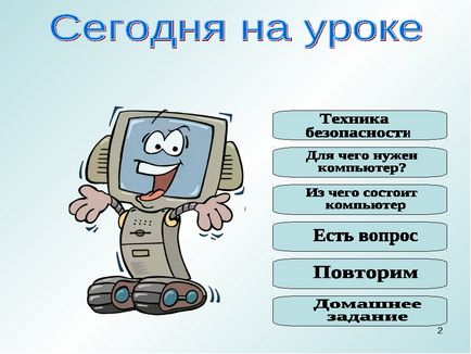 Elektronikus oktatási források (ESM), a leckét az informatika „, hogyan kell viselkedni egy számítógépes laborban