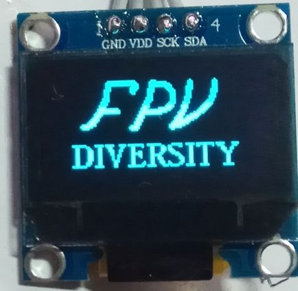 FPV diversiti vevő egy kijelző OLED