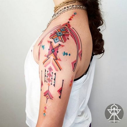 Geometric tatuaj brian gomes pe motive de desene pe corpurile popoarelor tribale din Amazon