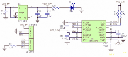 Gy-521 - modul cu giroscop, accelerometru și termometru mpu-6050 pentru arduino