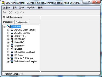 Instrucțiuni pentru crearea și configurarea aliaselor (aliaselor) pentru bazele de date utilizând utilitarul bde