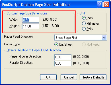 Зміна формату паперу та типу носія за замовчуванням в додатках windows