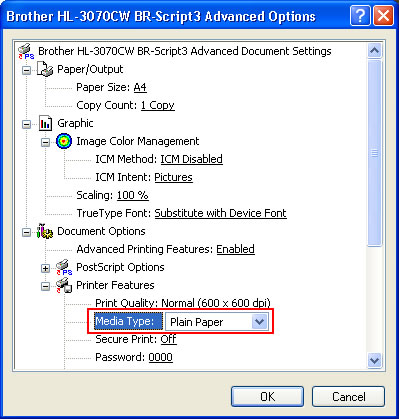 Modificați dimensiunea implicită a hârtiei și tipul de suport media în aplicațiile Windows